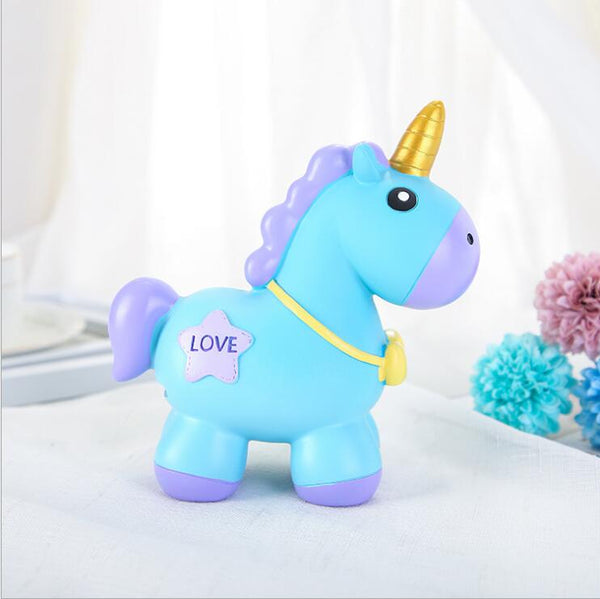 Blue Unicorn Piggy Bank